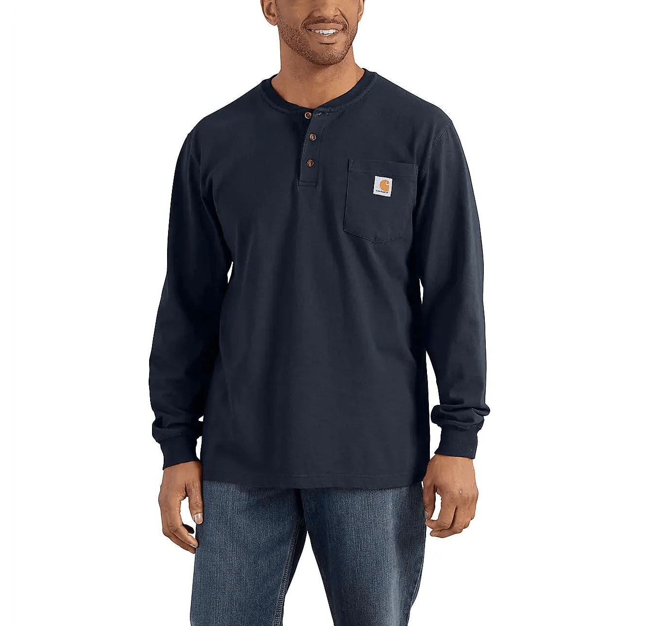 Carhartt Loose Fit Heavyweight Long-Sleeve Pocket Henley T-Shirt - Image 4