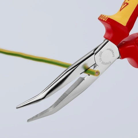 KNIPEX 8" Long Nose 40° Angled Pliers with Cutter-1000V Insulated 26 26 200 - Image 3
