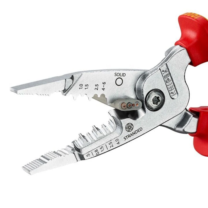 KNIPEX 13 76 200 ME VDE Insulated Chrome Plated Metric Wire Stripper Multi-Component Grips 200mm - Image 3