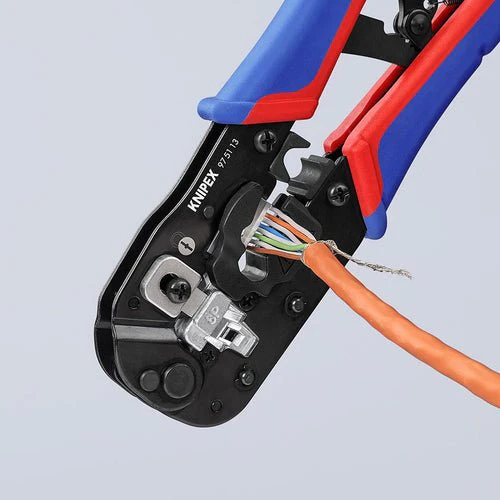 KNIPEX Crimping Pliers for RJ45 Western Plugs with Multi Component Grips - 97 51 13 - Image 3