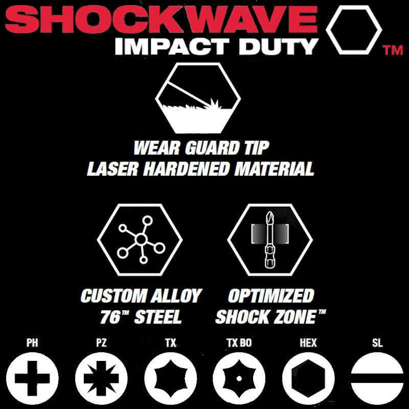 Milwaukee Shockwave Impact Duty PH2 X 50mm Screwdriving Bits - Image 3