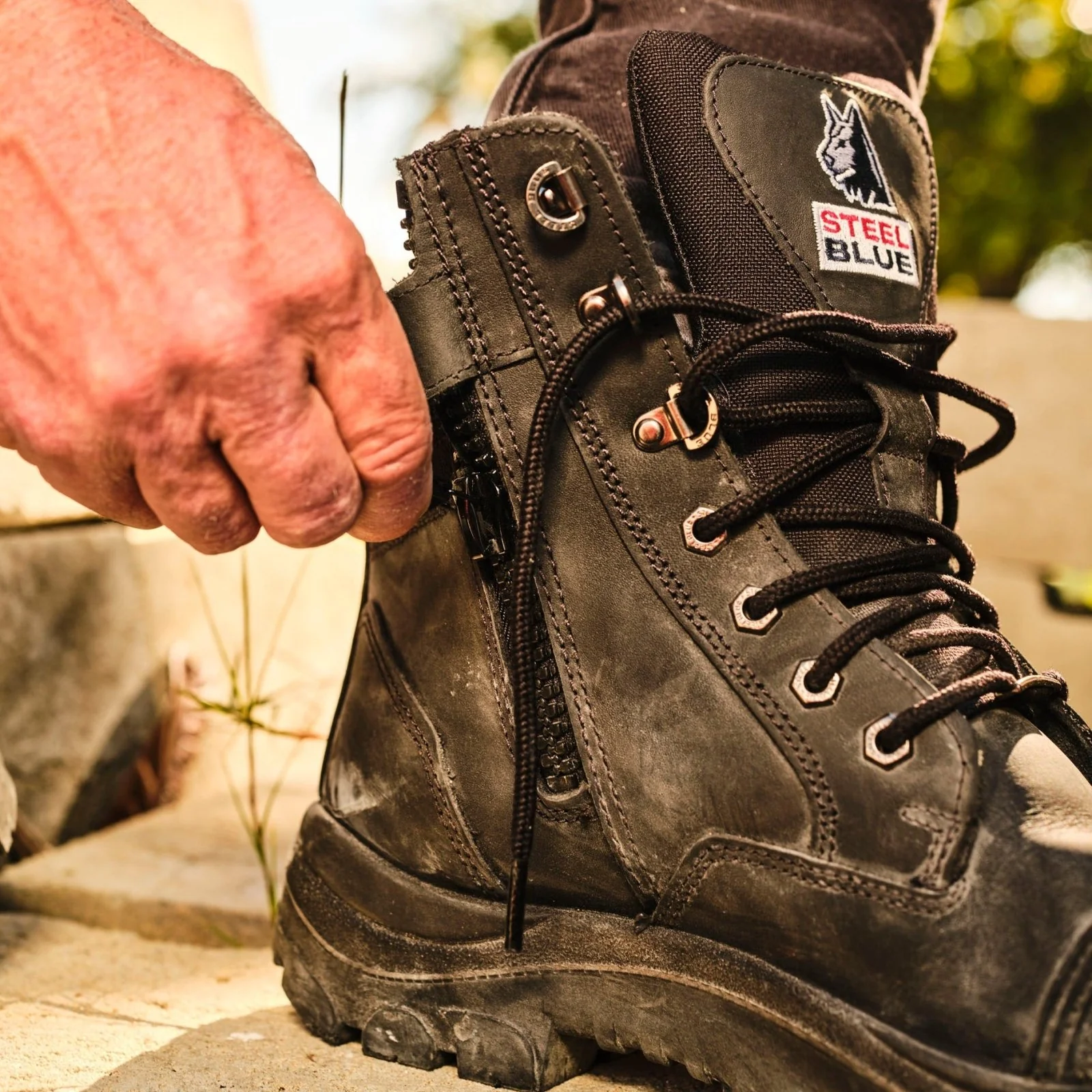 Steel Blue Southern Cross Zip Safety Boots Scuff Cap - Image 34