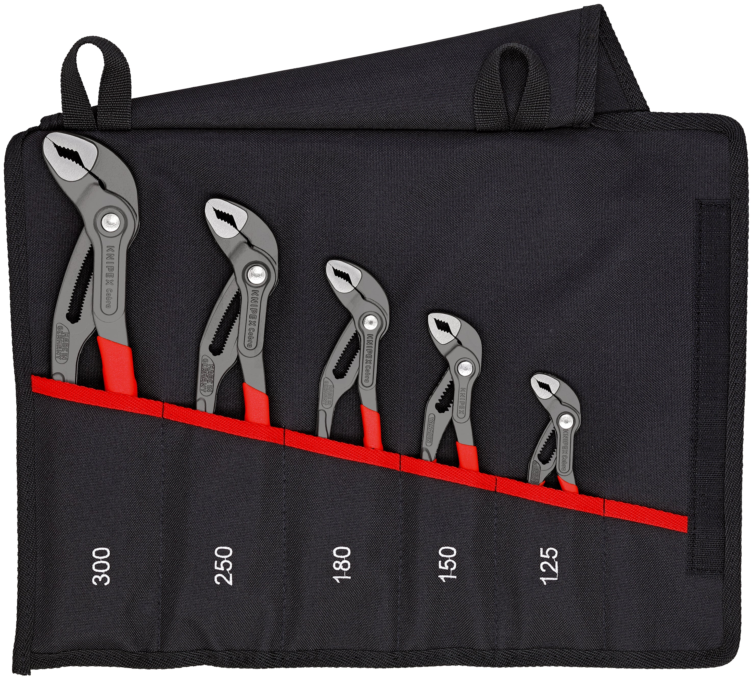 KNIPEX Cobra® 5 Piece Pliers Set in Tool Roll - 00 19 55 S5