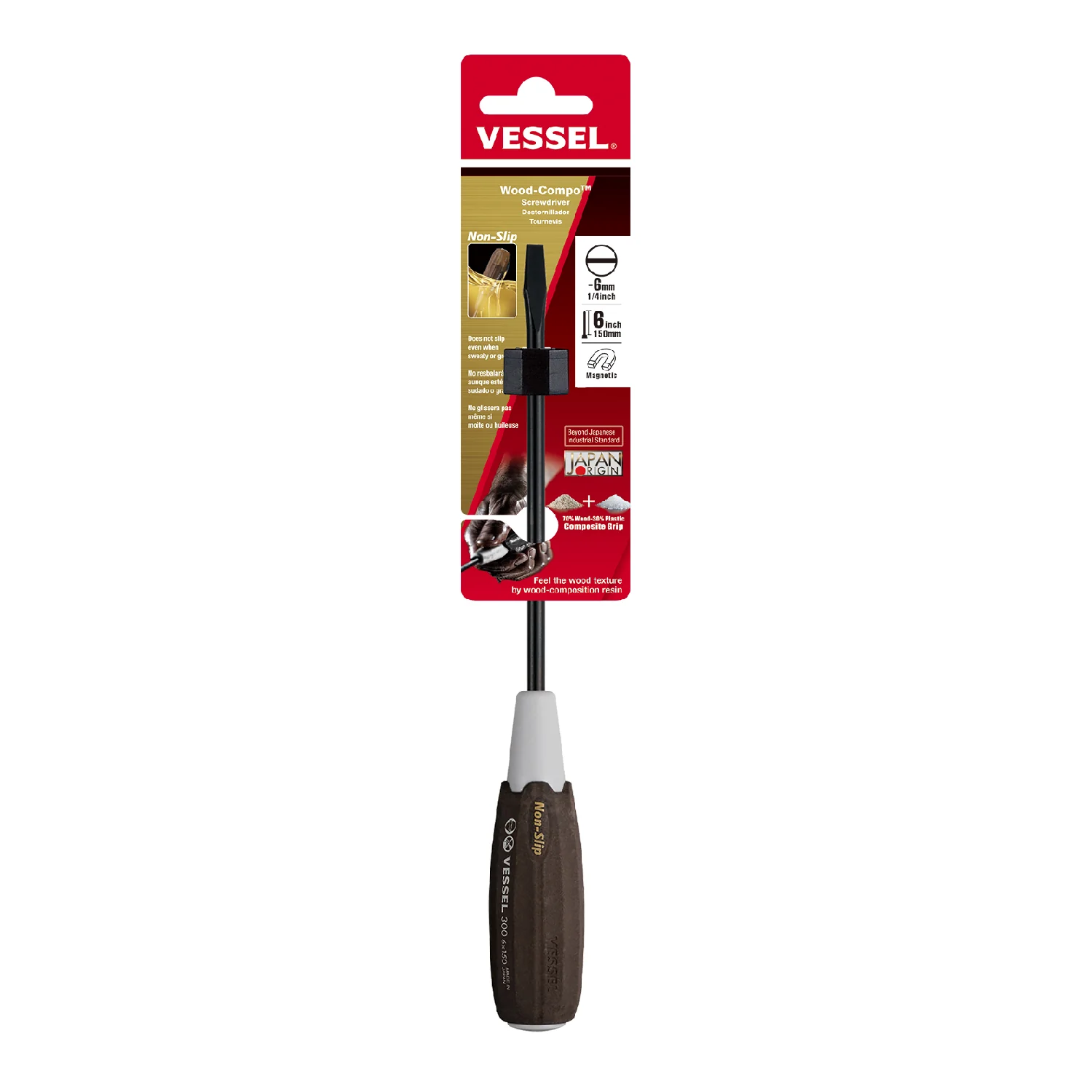 Vessel Wood-Compo Screwdriver No.300 - 6x150